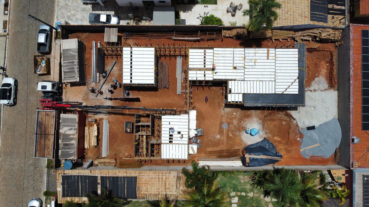 Canteiro de obra — visão geral aérea